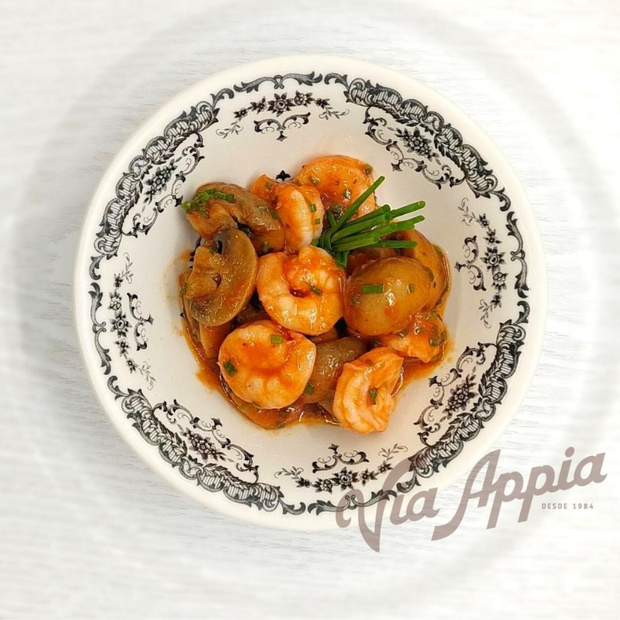 CAMARONES CON CHAMPIÑONES