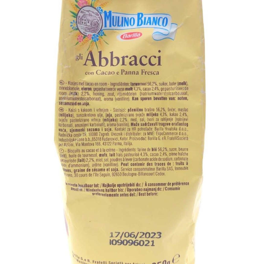 ABBRACCI GALLETAS DULCES CON CACAO Y NATA