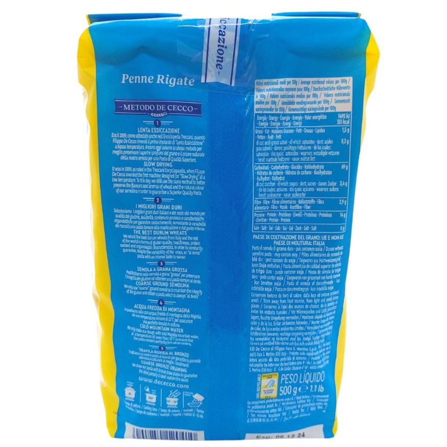 PASTA PENNE RIGATE DE SÉMOLA