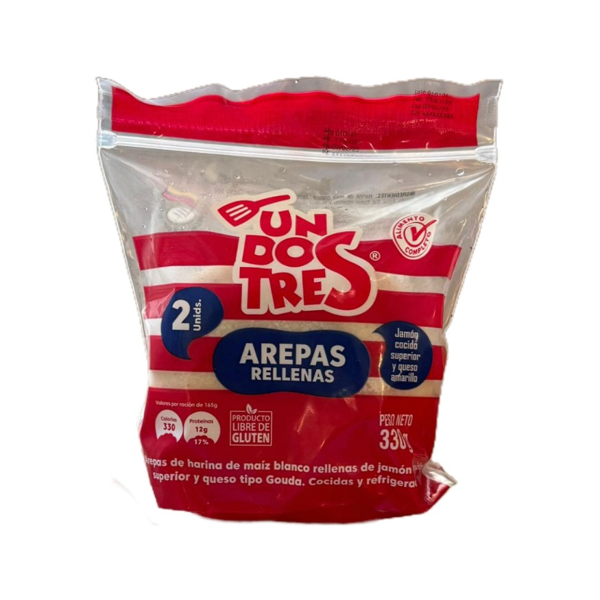 AREPAS UNDOSTRES RELLENAS JAMÓN Y QUESO AMARILLO