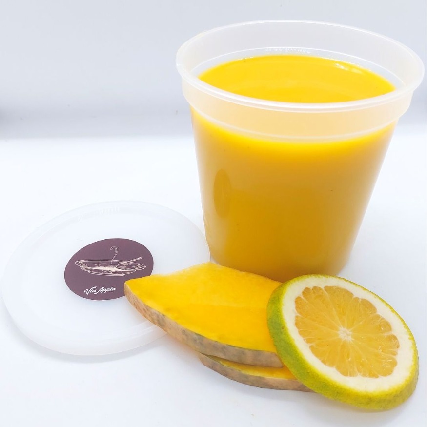 CREMA DE AUYAMA CON ZANAHORIA Y NARANJA 2 RACIONES