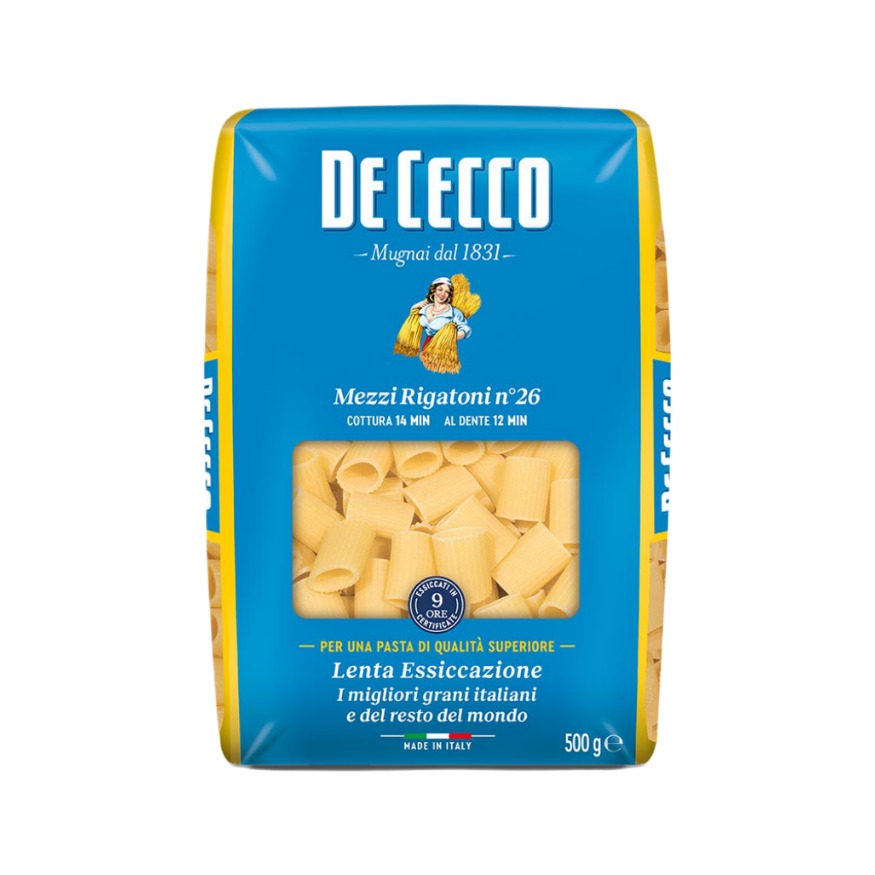 PASTA DE CECCO MEZZI RIGATONI NRO 26