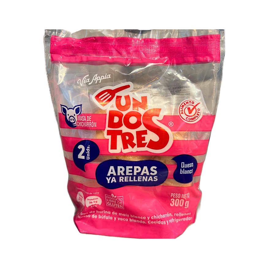 AREPAS UNDOSTRES DE CHICHARRÓN RELLENAS DE QUESO BLANCO