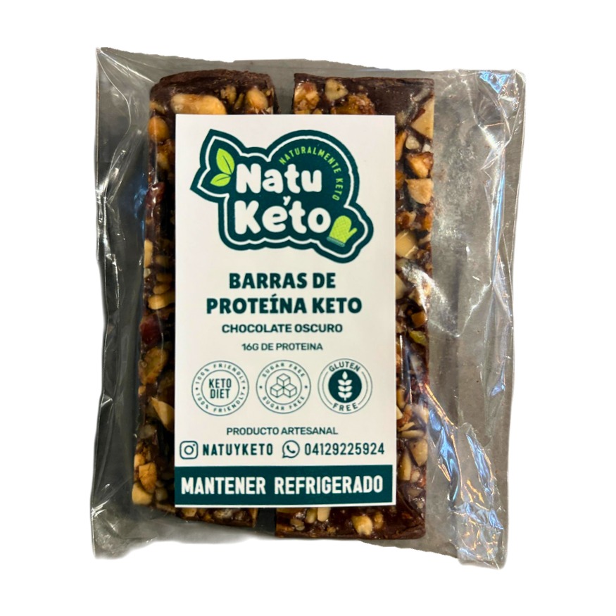 BARRA DE PROTEÍNA CHOCO OSCURO NATU KETO